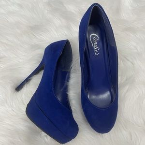 Worn once blue heels!